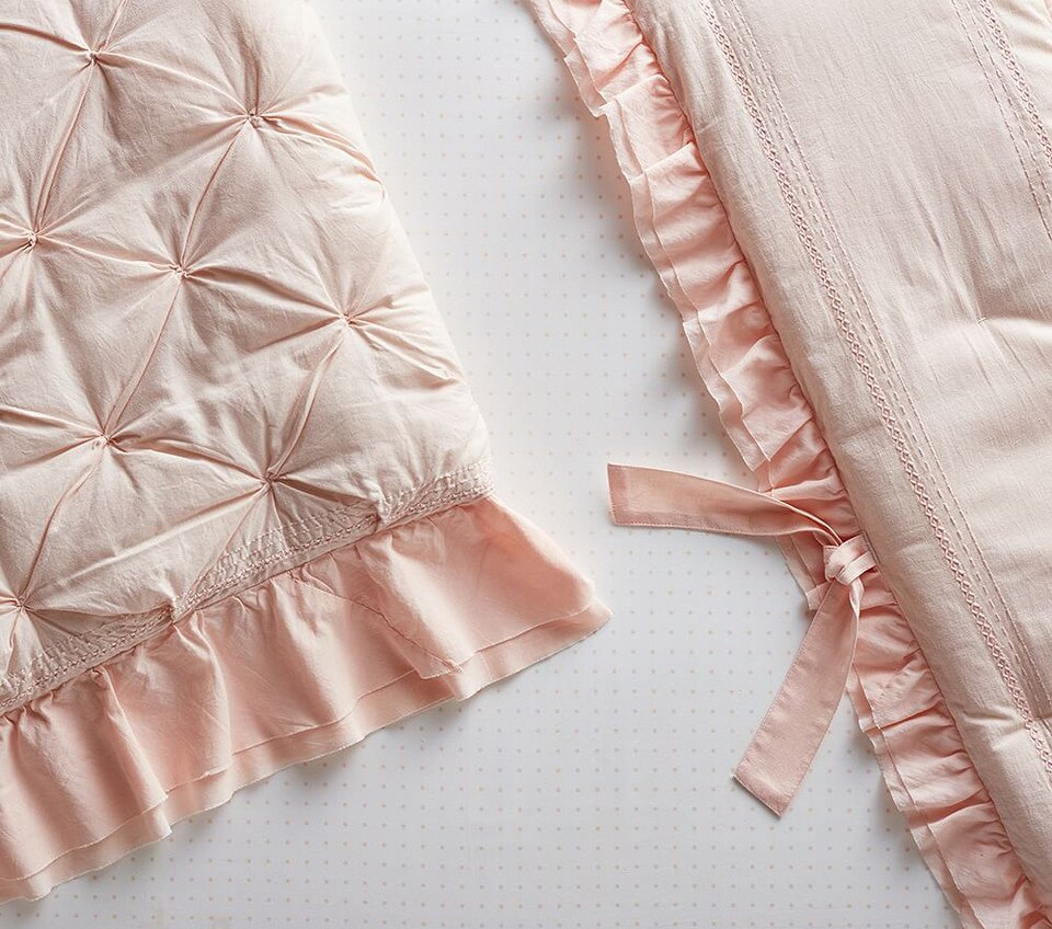 Organic Sadie Ruffle Baby Bedding Pottery Barn Kids UK